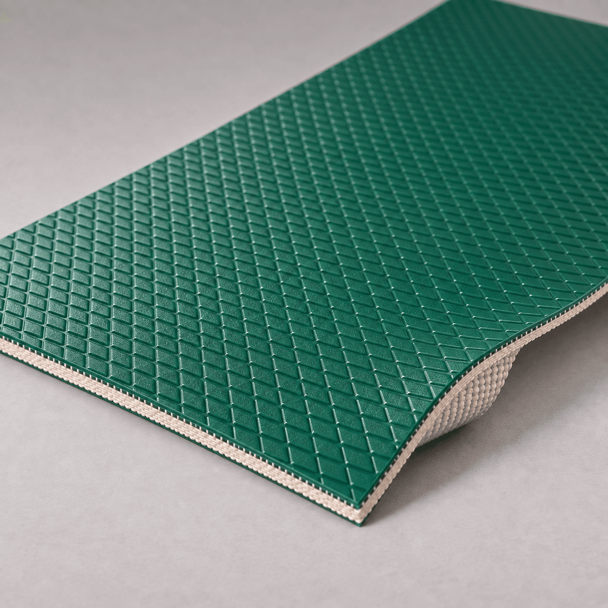 Ilustración generada de banda transportadora de PVC verde con relieve de diamante